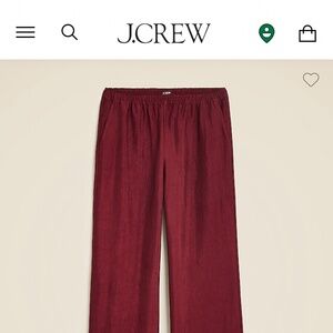 Jcrew stratus pants textured satin-burgundy